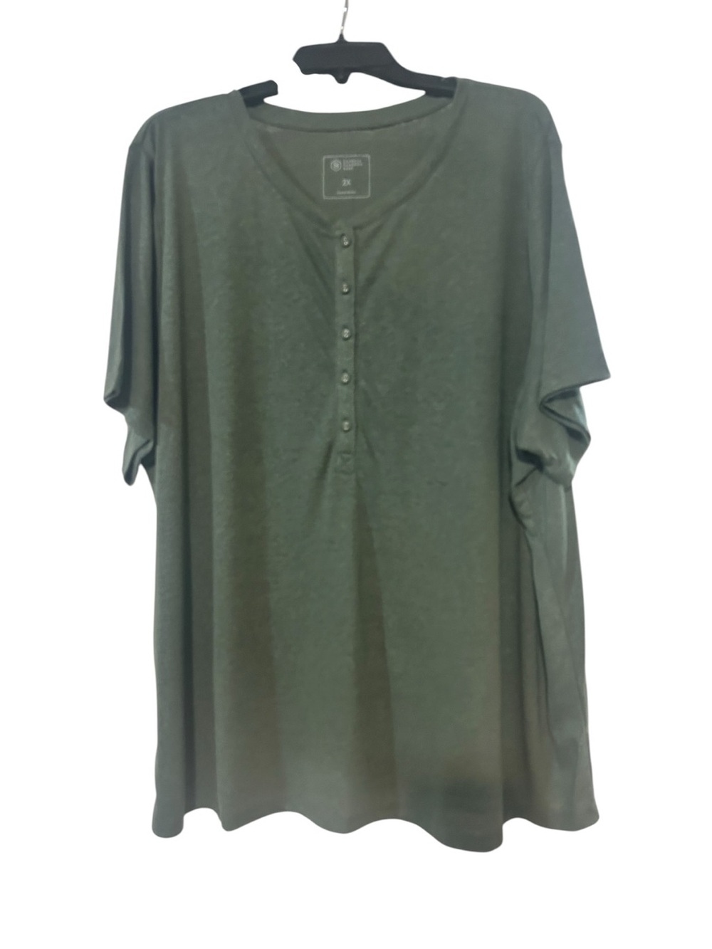 Candace Cameron Bure Olive Green V-Neck Tee